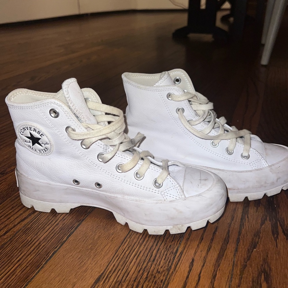 Lugged white converse